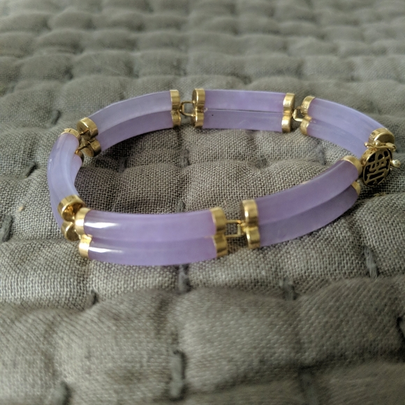 Lavender Jade Bracelet 14k - Picture 3 of 8